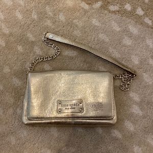 Kate Spade Gold Small Clutch/Party Purse with Chain